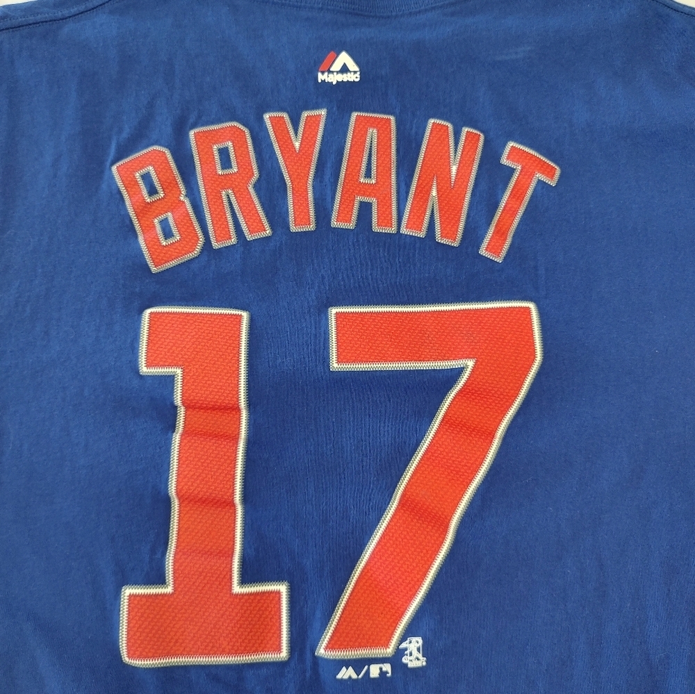 Majestic Athletic Chicago Cubs Baseball Kris Bryant Blue Tshirt Size XL - Picture 4 of 9